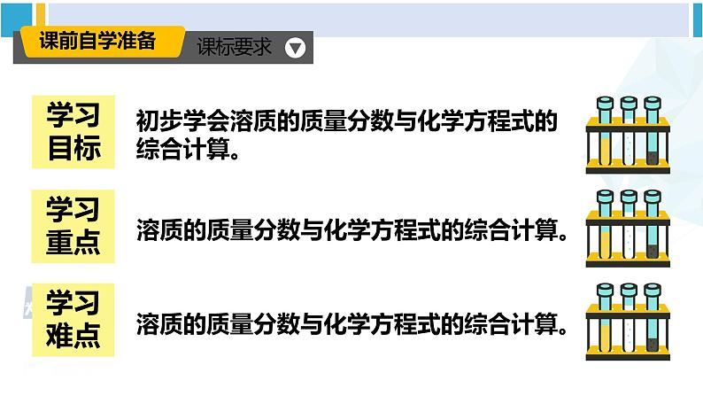 人教版九年级化学下册 第九单元 溶液 第二课时 溶质质量分数的综合计算（课件）第2页