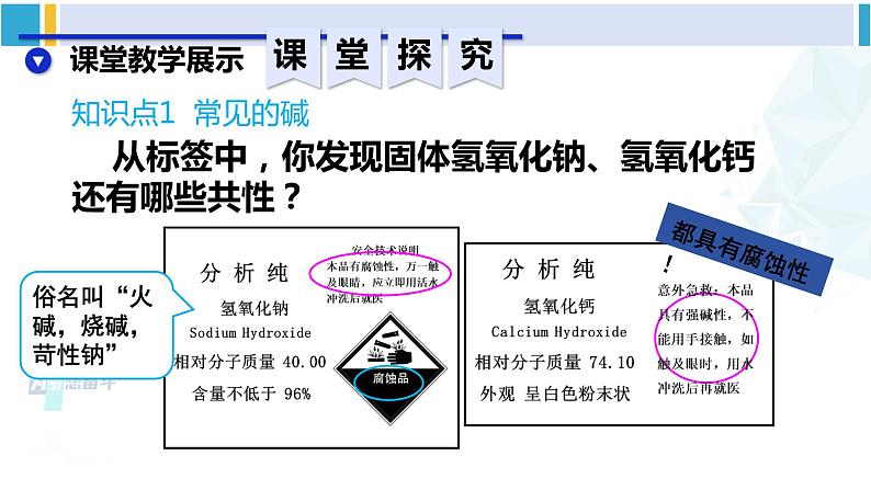 人教版九年级化学下册 第十单元 酸和碱 第三课时 常见的碱（课件）07