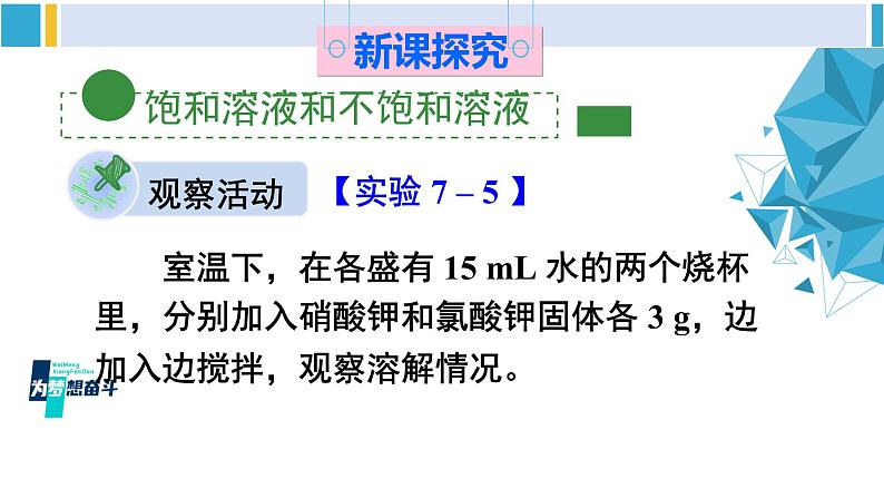 科粤版九年级化学下册 第七章 溶液第一课时 饱和溶液与不饱和溶液（课件）第3页