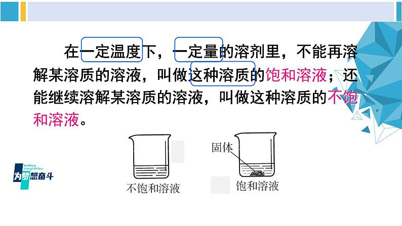 科粤版九年级化学下册 第七章 溶液第一课时 饱和溶液与不饱和溶液（课件）第7页