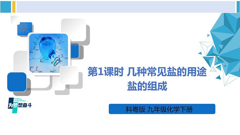 科粤版九年级化学下册 第八章 常见的酸、碱、盐第一课时 几种常见盐的用途 盐的组成（课件）01