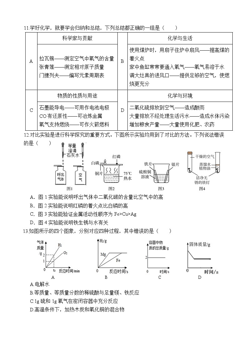 九年级化学试卷第3页