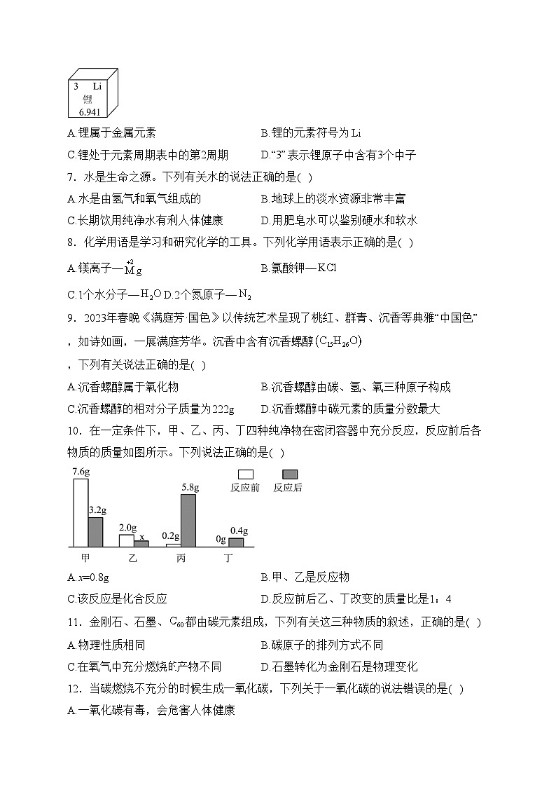 河北省沧州市孟村县2024届九年级上学期期末质量检测化学试卷(含答案)第2页