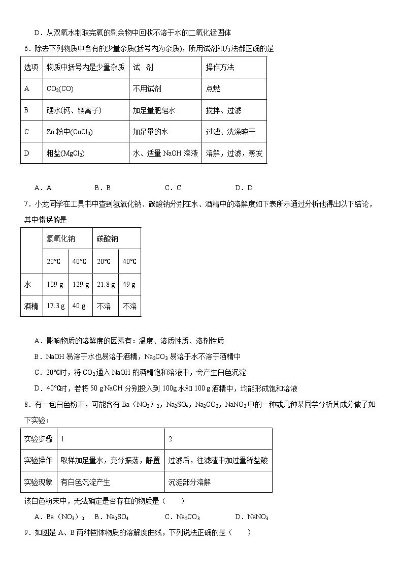 2023-2024学年九年级化学鲁教版下册第八单元海水中的化学复习题（解析版）第2页