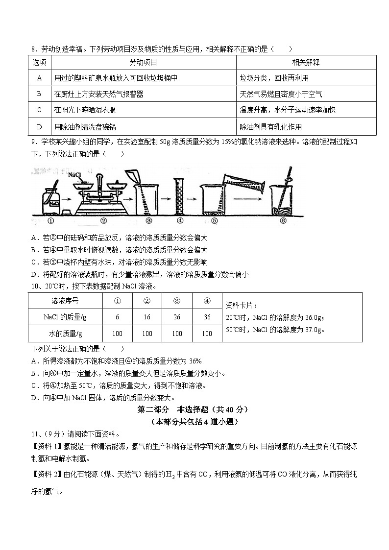 辽宁省鞍山市立山区2023-2024学年九年级下学期2月月考化学试题第2页