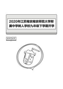 2020年江苏南京南京师范大学附属中学树人学校九年级下学期开学考试化学试卷(3)-答案版