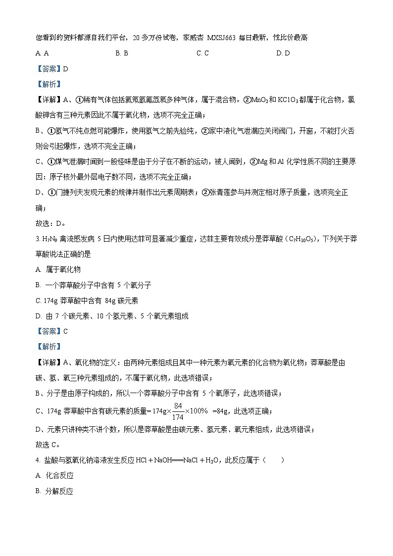 安徽省滁州市定远县八一学校2023-2024学年九年级下学期开学检测化学试题第2页
