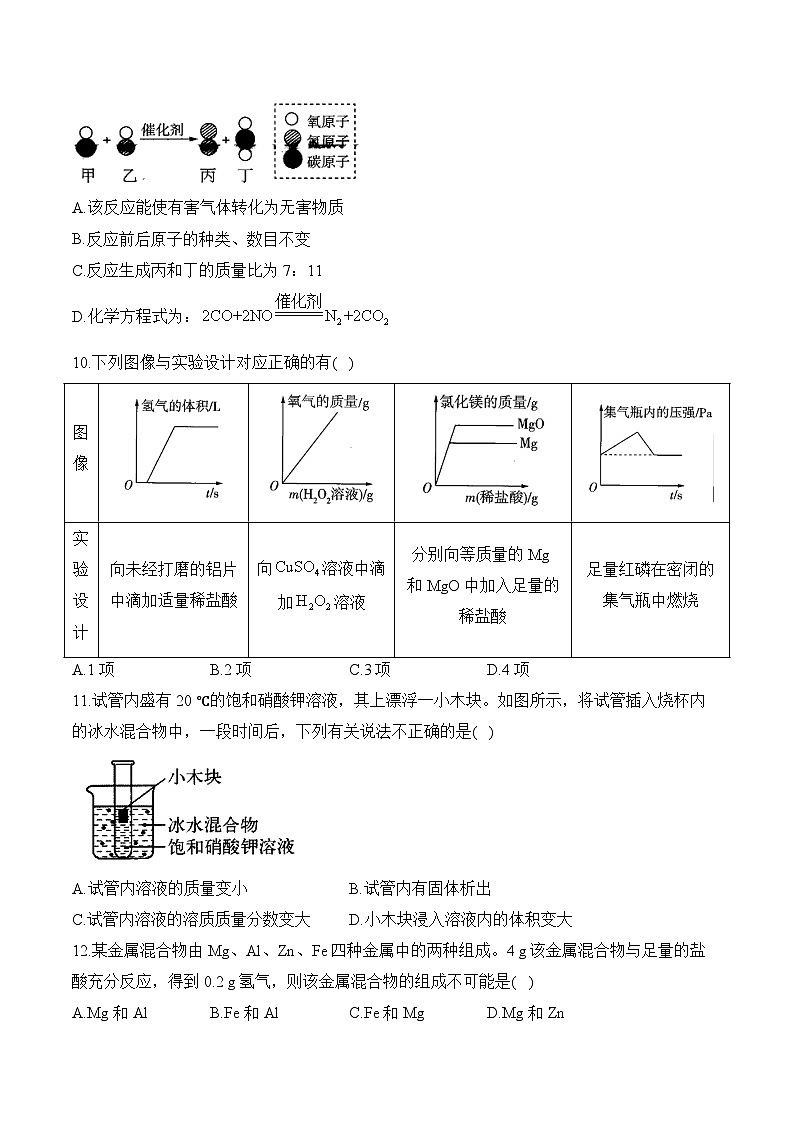 102，湖南省衡阳市衡阳县井头镇中学2023-2024学年九年级下学期开学摸底考试化学试卷第3页