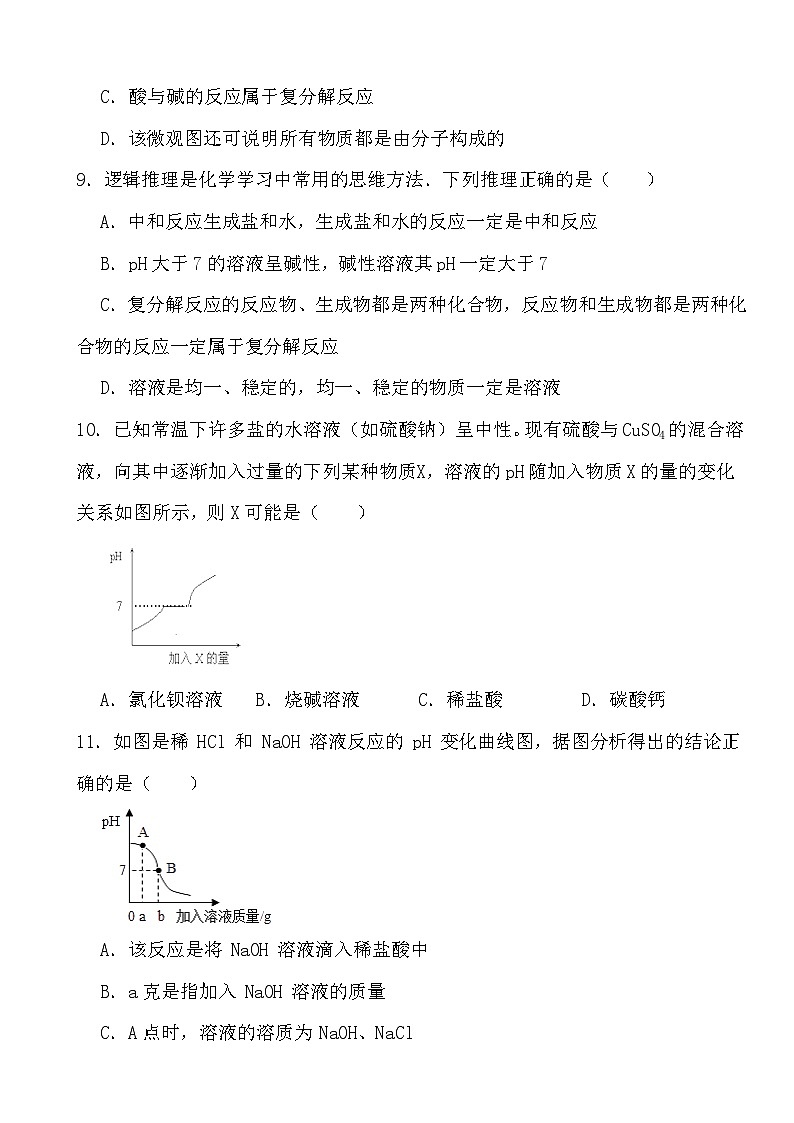 2024年中考化学二轮冲刺考前基础巩固专题训练30  中和反应第3页