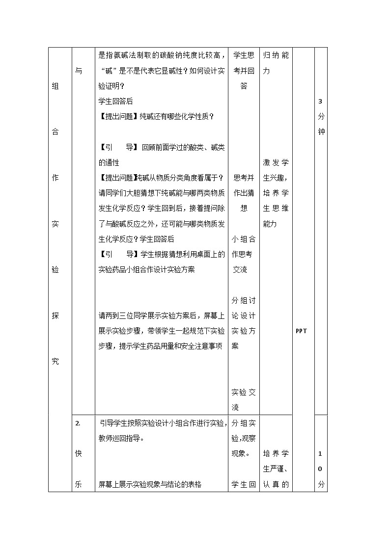 鲁教版化学九年级下册 第八单元 第二节 海水“制碱”(5) 教案03