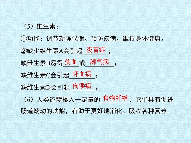 鲁教版化学九年级下册 第十单元 第十单元  化学与健康 复习 课件08