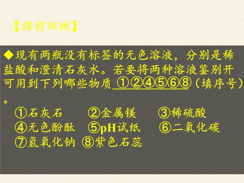 鲁教版化学九年级下册 第七单元 到实验室去：探究酸和碱的化学性质(1) 课件02