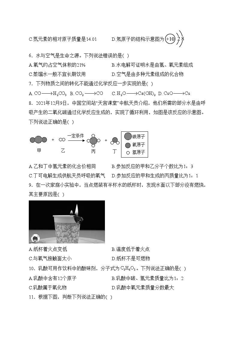江苏省盐城市滨海县2023届九年级下学期开学考试化学试卷(含答案)02