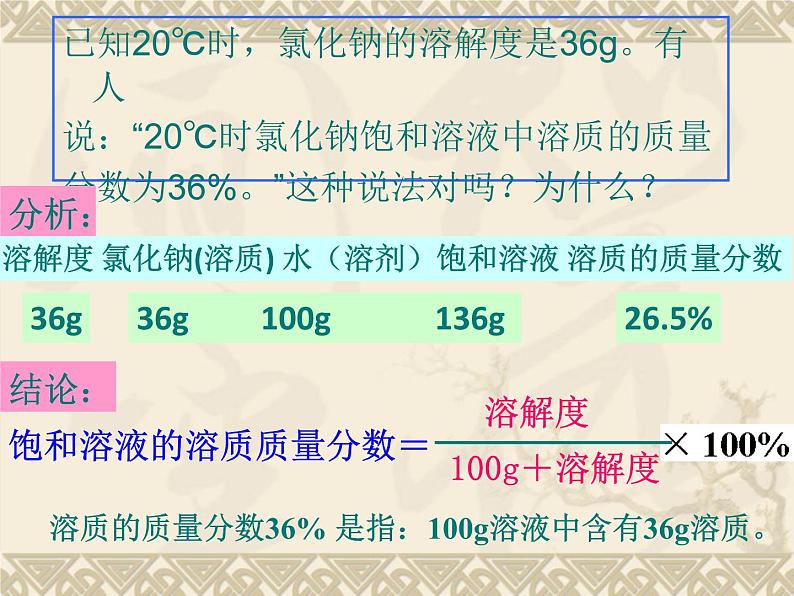 人教版化学九年级下册 9.3溶液的浓度课件第4页