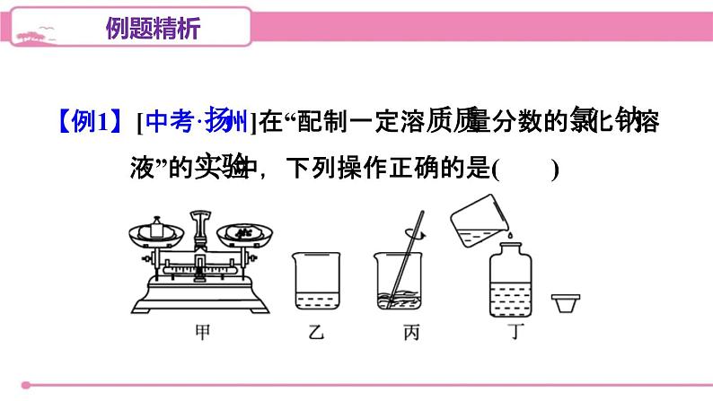 人教版化学九年级下册 第九单元实验活动五一定溶质质量分数的氯化钠溶液的配制课件06