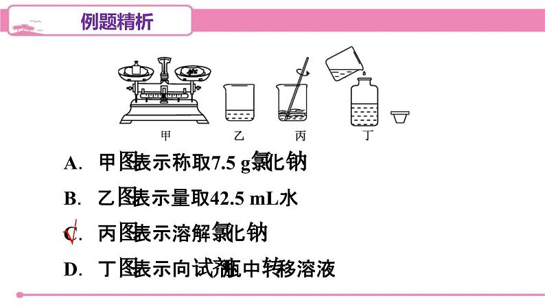 人教版化学九年级下册 第九单元实验活动五一定溶质质量分数的氯化钠溶液的配制课件07