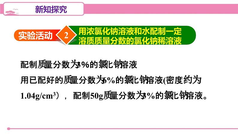 人教版化学九年级下册 第九单元实验活动五一定溶质质量分数的氯化钠溶液的配制课件08