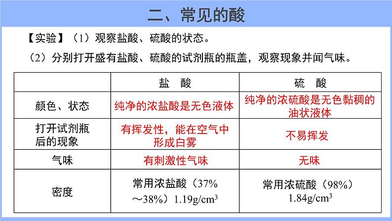 人教版化学九年级下册 10.1常见的酸和碱（2）课件第3页