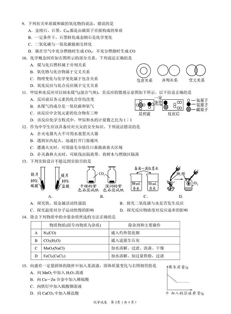 湖南省岳阳市经开区2023--2024学年九年级下学期入学考试化学试题第2页