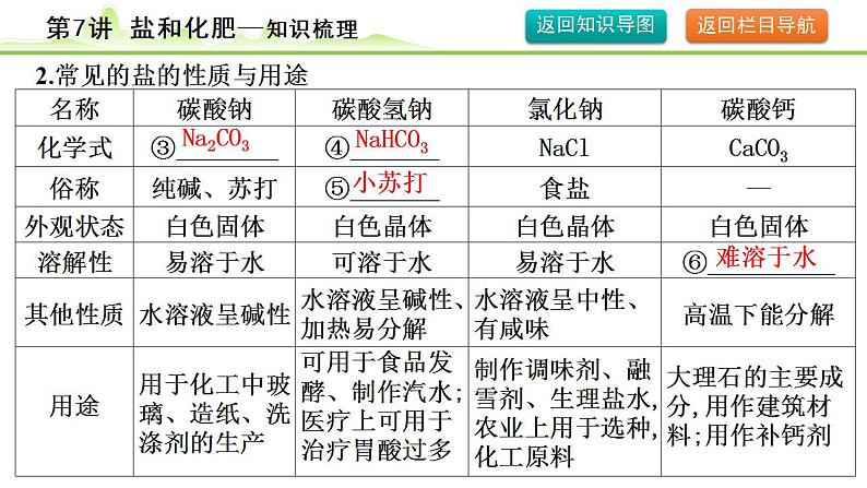 2024年中考化学精讲课件---第7讲  盐和化肥06