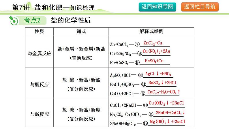 2024年中考化学精讲课件---第7讲  盐和化肥07