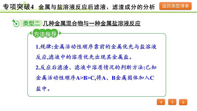 2024年中考化学精讲课件---专项突破4 金属与盐溶液反应后滤液、滤渣成分的分析08