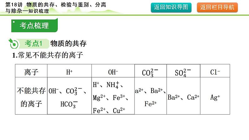 2024年中考化学精讲课件---第18讲  物质的共存、检验与除杂第5页