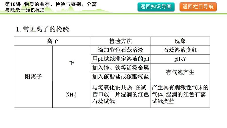 2024年中考化学精讲课件---第18讲  物质的共存、检验与除杂第7页