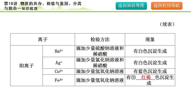 2024年中考化学精讲课件---第18讲  物质的共存、检验与除杂第8页