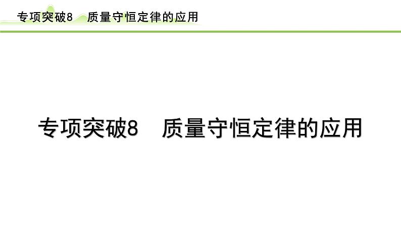 2024年中考化学精讲课件---专项突破8 质量守恒定律的应用第1页