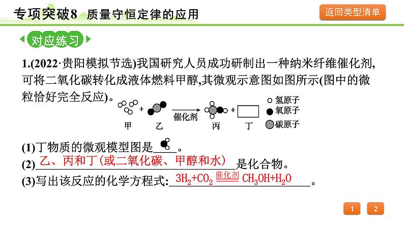 2024年中考化学精讲课件---专项突破9 微观反应示意图第4页