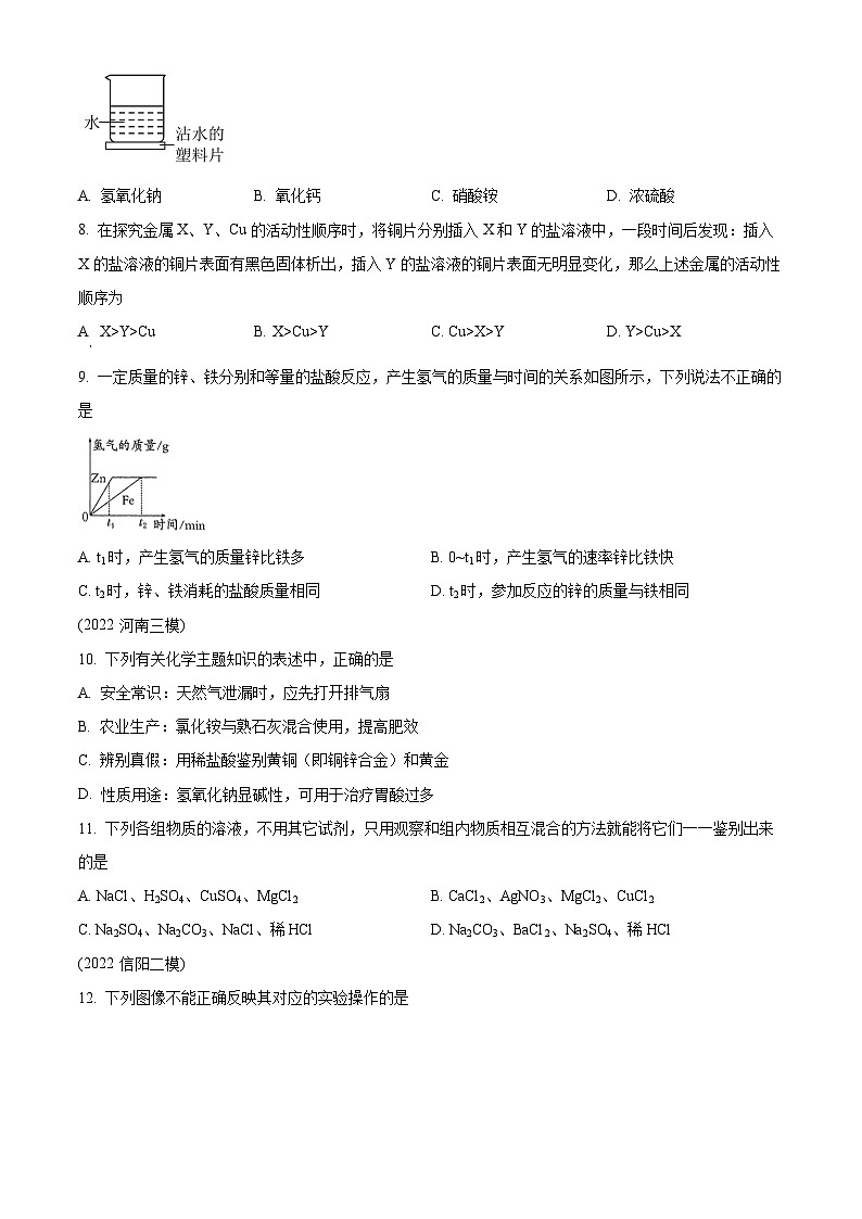 精品解析：河南省周口市沈丘县沈丘县博士学校2023-2024学年九年级下学期开学化学试题（原卷版）第2页