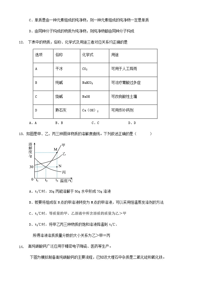 27，2024年江苏省南京市初中学业水平考试化学模拟试卷(1)03