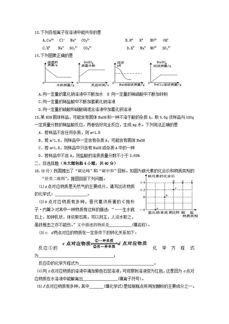江苏省盐城市明达中学2022-2023学年九年级下学期第一次月考化学试题(1)03