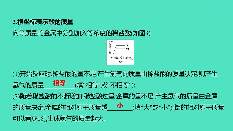 2023-2024 中考化学复习 微专题二　金属与酸反应的曲线分析 课件05