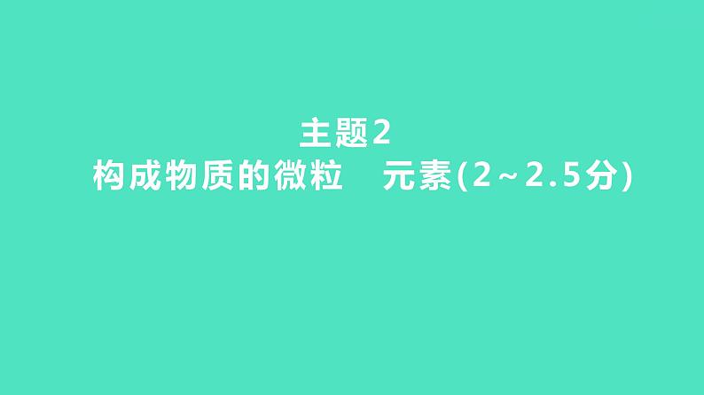 2024河北中考化学复习 板块二 主题2　构成物质的微粒　元素(2~2.5分) 课件第1页