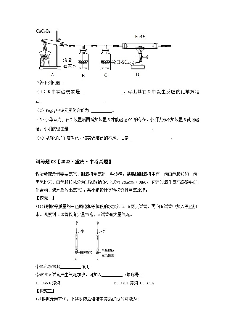 2024中考化学压轴专题训练-专题05实验类-探究实验题（含解析）02