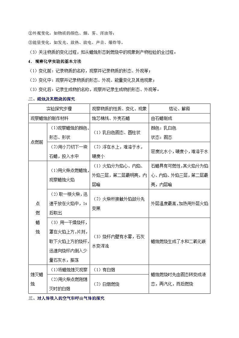 最新中考化学考点一遍过（讲义） 考点02 化学是一门以实验为基础的科学03