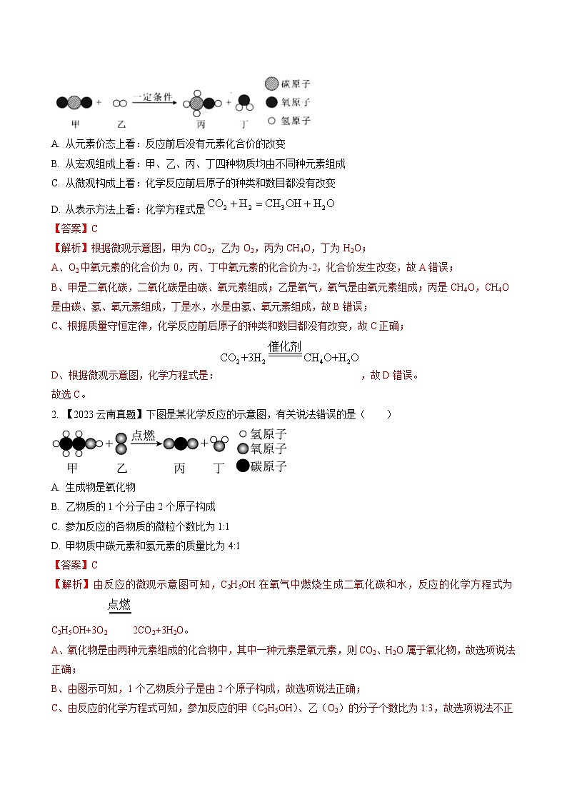 微专题3 微观反应示意图-备战2024年中考化学一轮复习考点（人教版）03