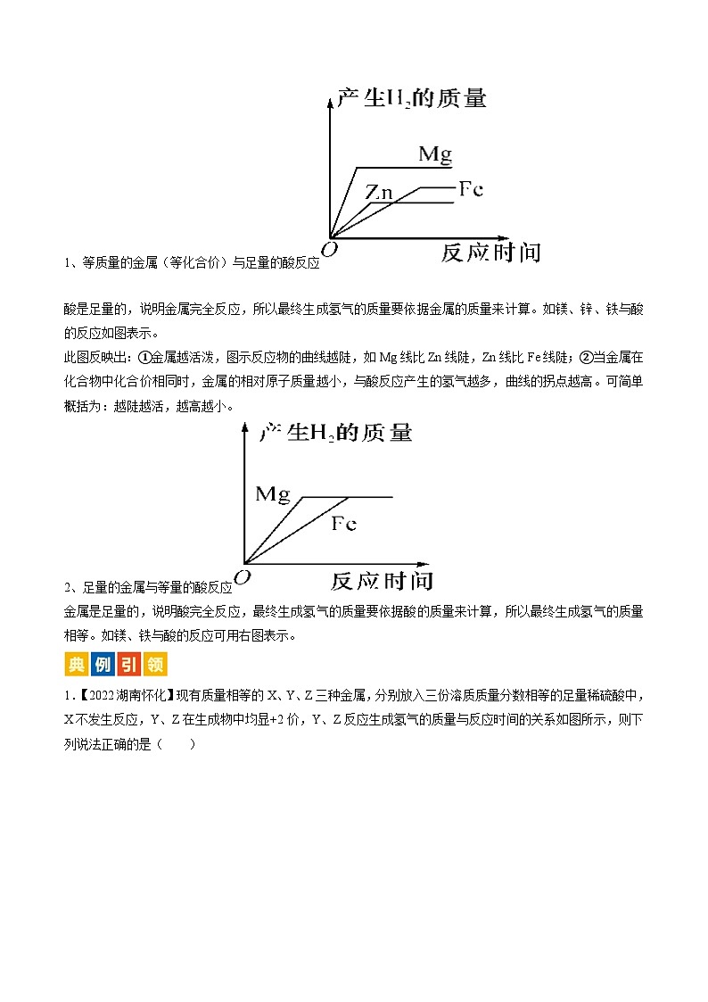 微专题4 金属与酸、盐溶液反应的分析-备战2024年中考化学一轮复习考点帮（人教版）（解析版）第3页