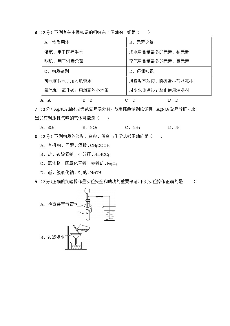 2024年山东省菏泽市牡丹区中考模拟化学试题02