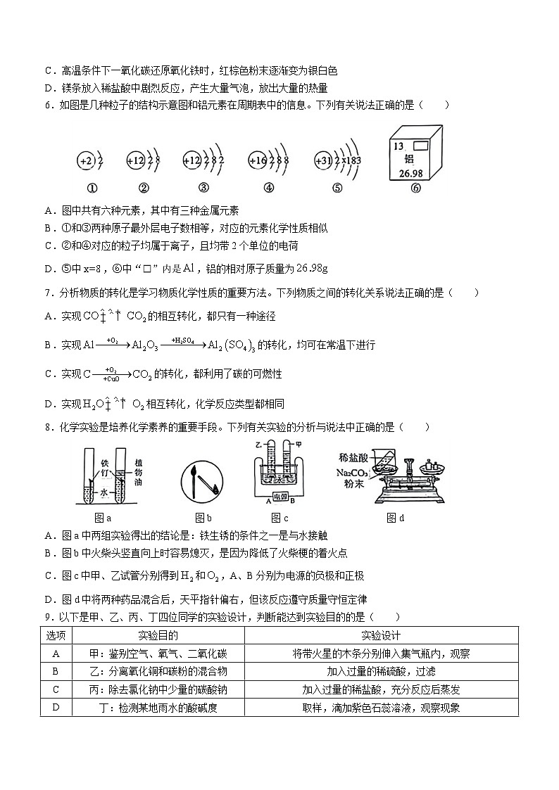 2024年陕西省商洛市部分学校初中学业水平模拟考试化学试题02