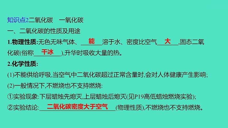 2024山东中考复习 人教版化学 基础知识复习 第三部分　第2讲　碳和碳的氧化物 课件第6页