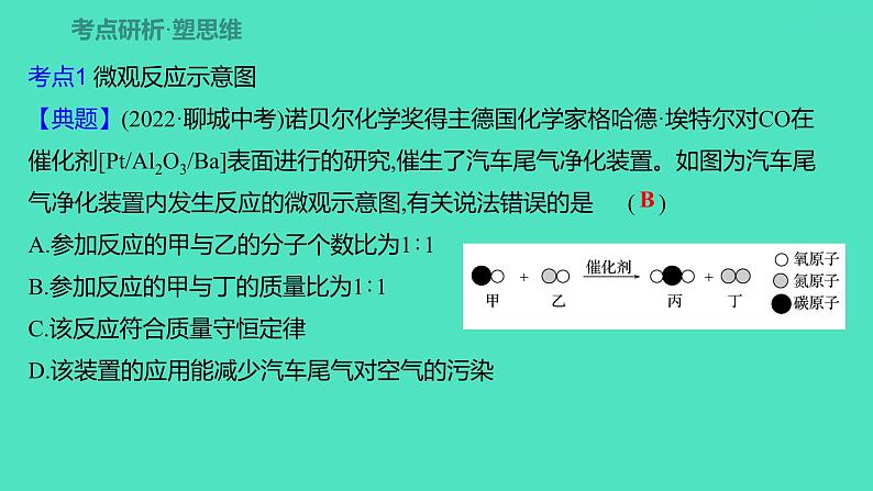 2024山东中考复习 人教版化学 考点研究 第三部分　第4讲　定量研究化学反应 课件03