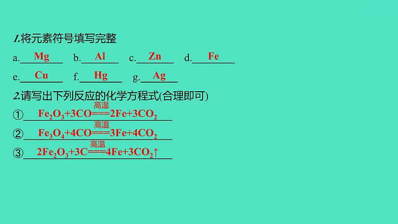 2024山东中考复习 人教版化学 考点研究 第三部分　第7讲　金属和金属材料 课件第4页