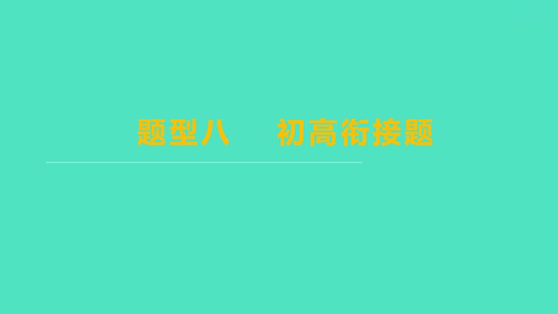 2024山东中考复习 人教版化学 题型突破 题型八　初高衔接题 课件01