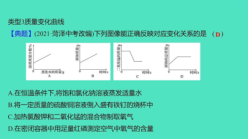 2024山东中考复习 人教版化学 题型突破 题型二　坐标曲线题 课件06