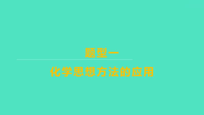 2024山东中考复习 人教版化学 题型突破 题型一　化学思想方法的应用 课件01