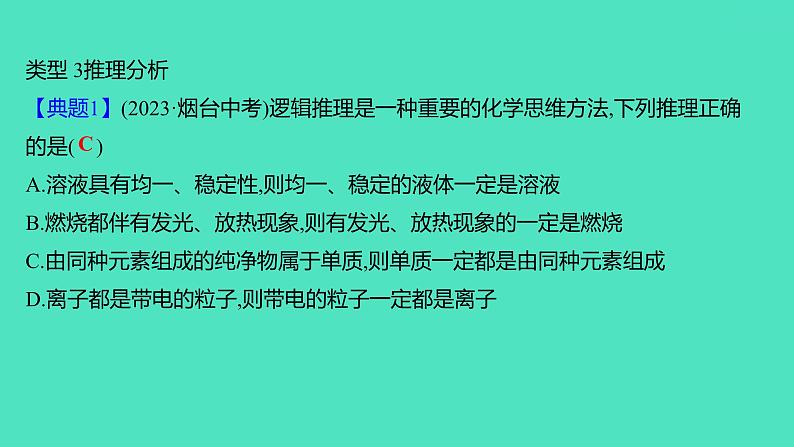 2024山东中考复习 人教版化学 题型突破 题型一　化学思想方法的应用 课件06