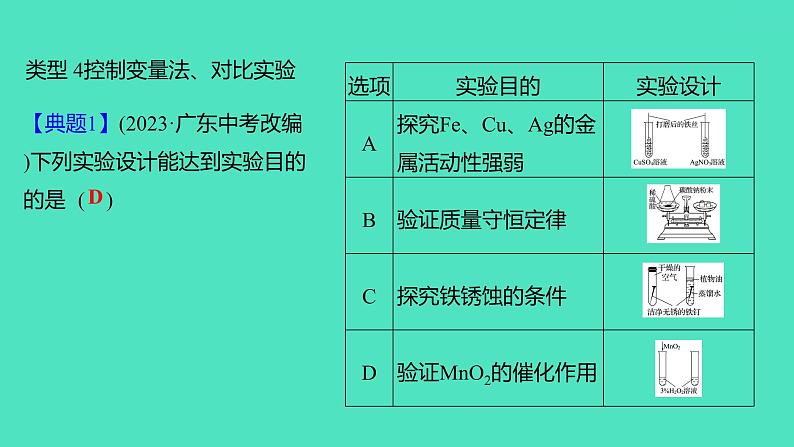 2024山东中考复习 人教版化学 题型突破 题型一　化学思想方法的应用 课件08